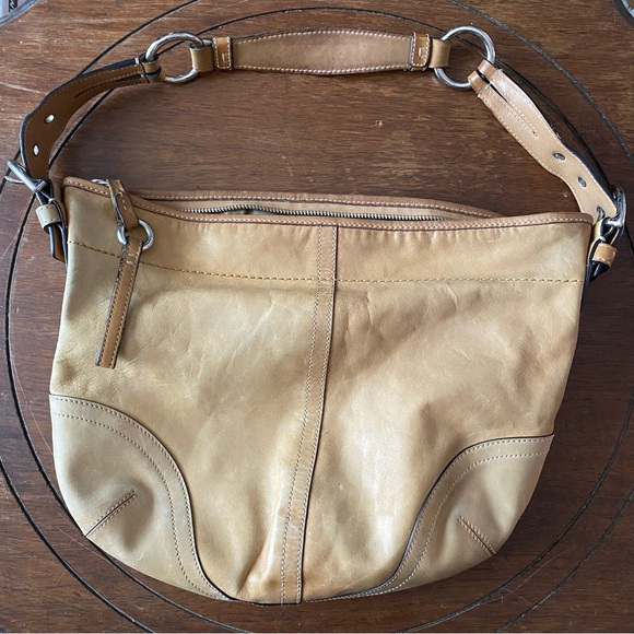 Vintage Coach Tan Hobo Purse Handbag - Picture 4 of 14